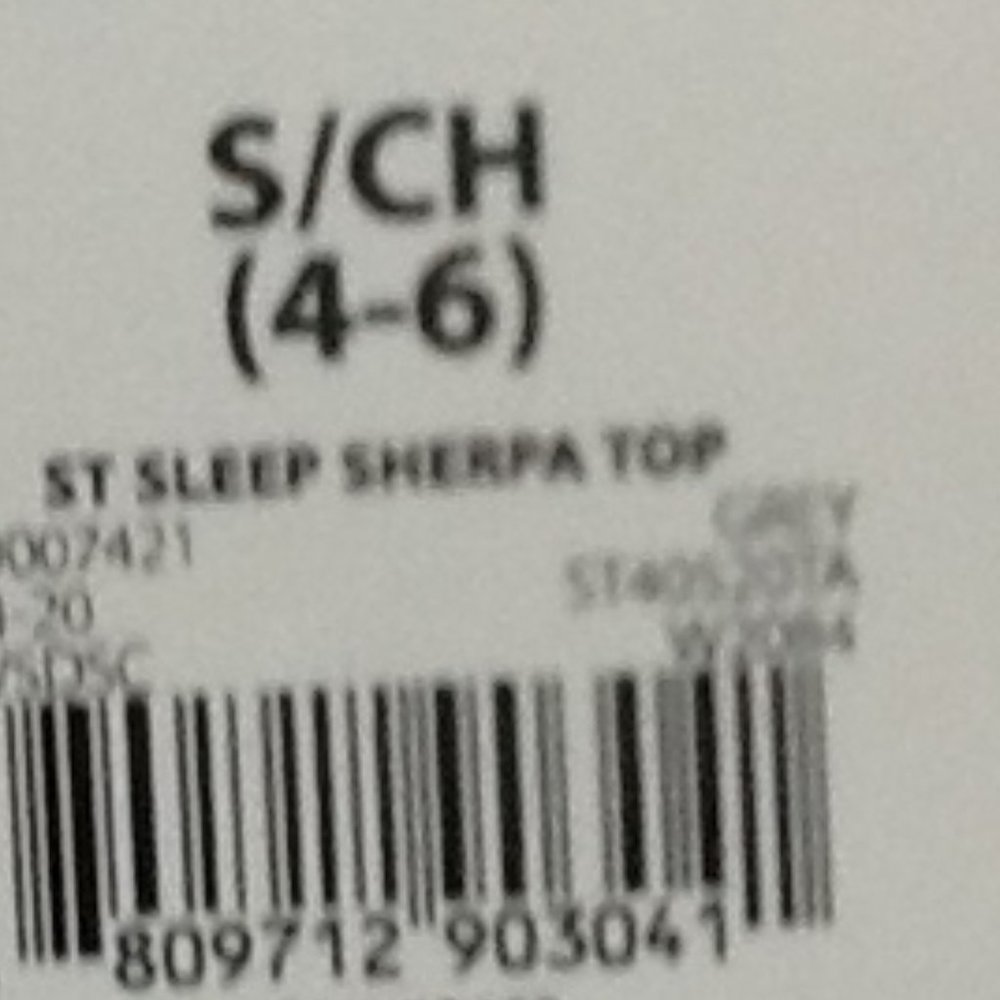 Small gray Secret Treasure  sleep sherpa top - Picture 6 of 6